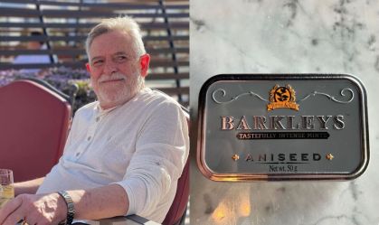 Montagem com fotos do ator José de ABreu e de uma embalagem de pastilhas publicada por ele