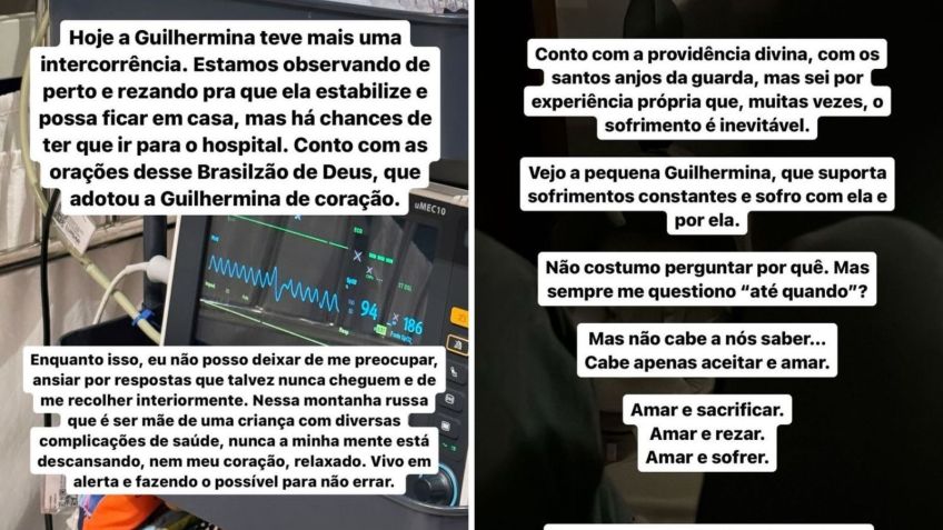 Letícia Cazarré desabafa sobre saúde da filha / Reprodução/Letícia Cazarré/Instagram