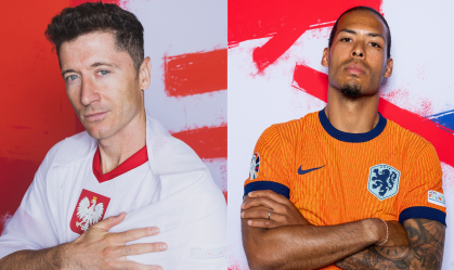 Lewandowski, atacante da Polônia, e Van Dijk, zagueiro da Holanda
