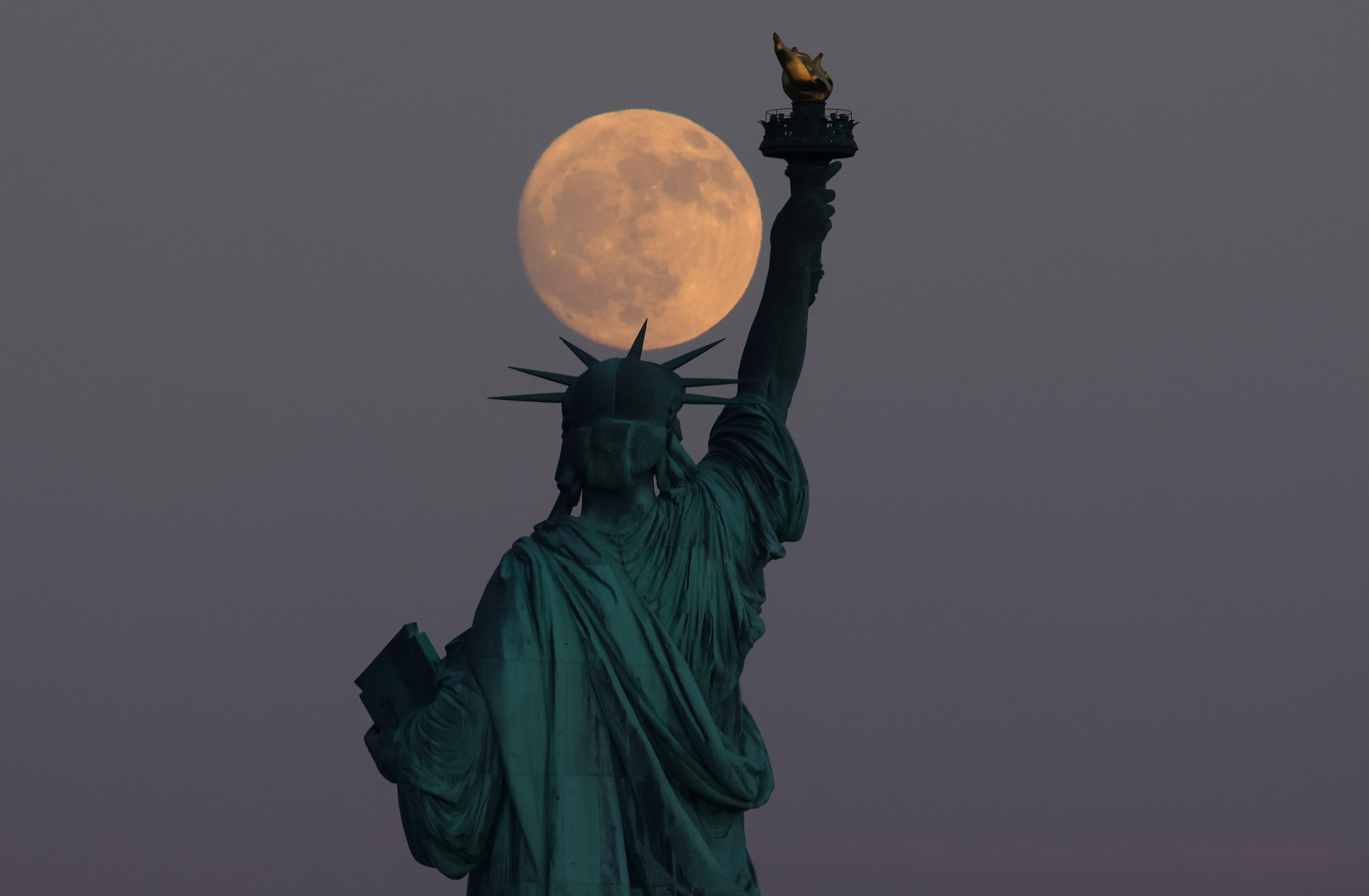 Strawberry Moon Rises in New York City
