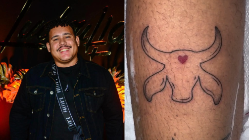 Lucas Buda, do BBB 24, fez uma tatuagem em homenagem ao Boi-Bumbá Garantido