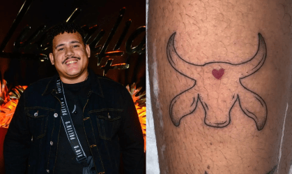 Parintins: Lucas Buda, do BBB 24, escolhe boi e faz tatuagem do Garantido