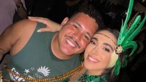 Lucas Buda e Giovanna Lima, do BBB 24, no Festival de Parintins