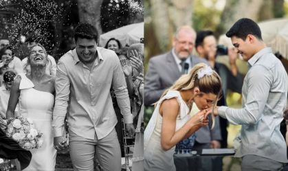 Filho de Elaine Mickely e César Filho se casa no civil: "Nosso pra sempre"