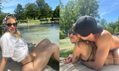 Luísa Sonza publicou carrossel de fotos na beira de um lago com o namorado