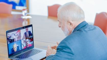 Presidente Luiz Inácio Lula da Silva (PT) em encontro com ex-presidentes do PT, em 10 de junho de 2024