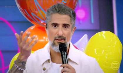 Mion ganha bolo de aniversário de Ana Maria Braga no Caldeirão