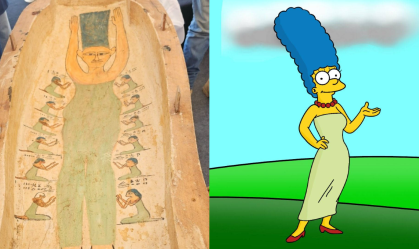 Arqueólogos encontram sarcófago com desenho semelhante a Marge Simpson