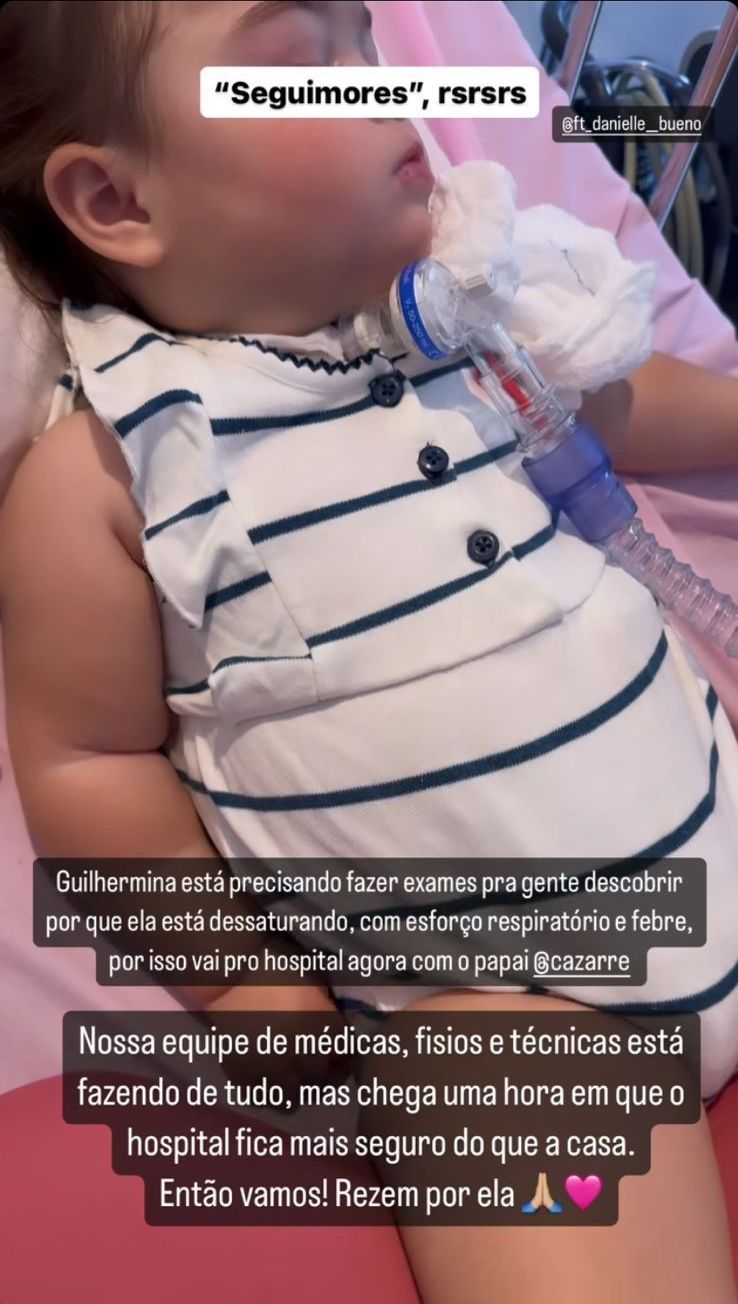 Letícia Cazarré atualiza quadro de saúde de Maria Guilhermina / Reprodução/Letícia Cazarré/Instagram