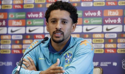 Marquinhos durante entrevista coletiva