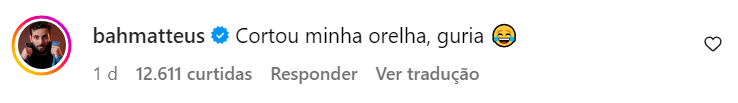 Matteus sugere edição em foto de Beatriz Reis / Reprodução/ Instagram
