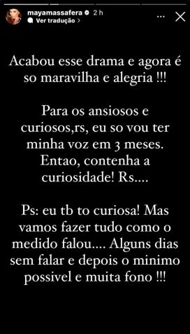 Influenciadora contou que passou por novo procedimento na segunda (24) / Instagram/Maya Massafera