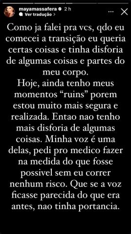 Influenciadora contou que passou por novo procedimento na segunda (24) / Instagram/Maya Massafera