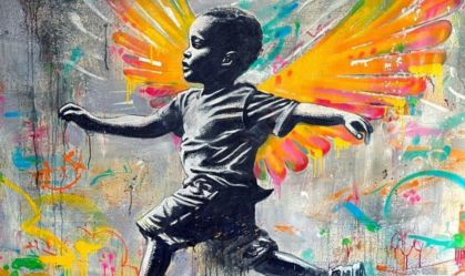 Obra "Menino Alado", de Thiago Valdi, estará disponível para lance