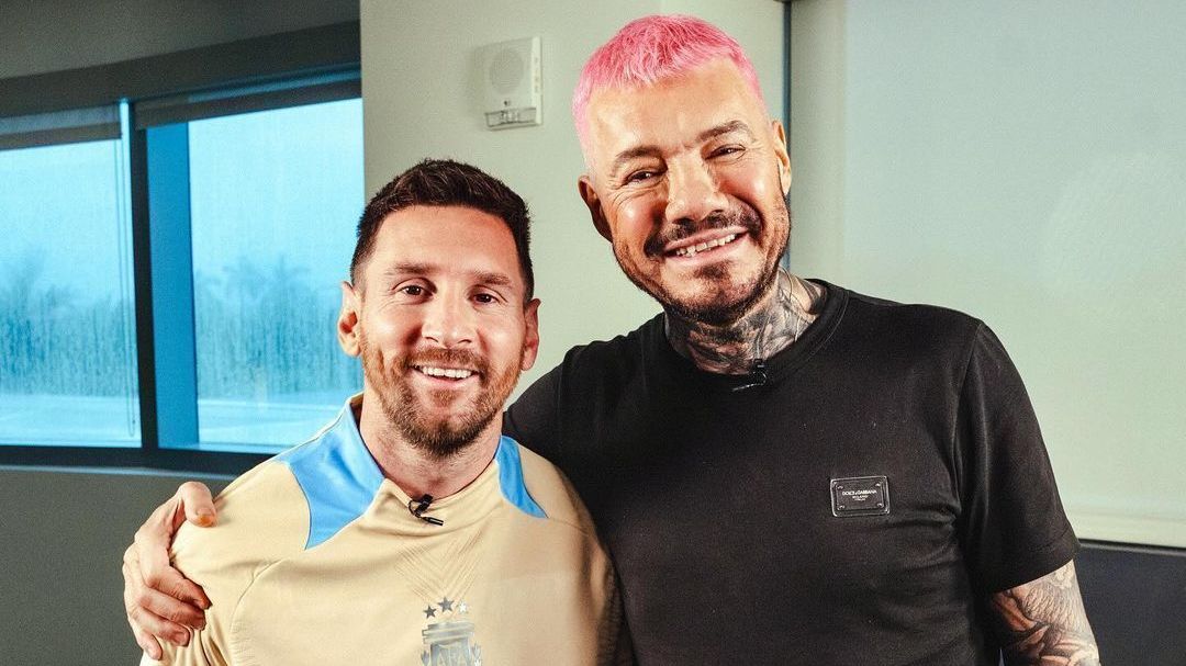 Lionel Messi com o apresentador argentino Marcelo Tinelli