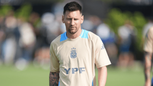 Messi em treino da Argentina