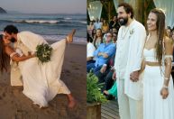 Humorista Murilo Couto se casa na praia e compartilha fotos: 