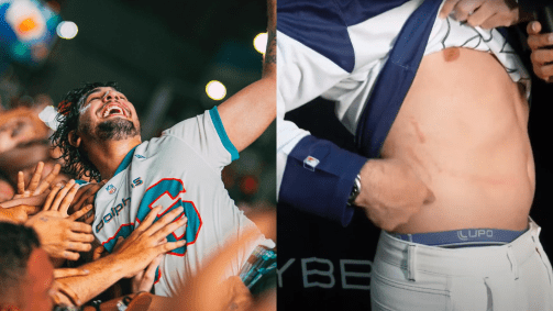 Nattan se jogou no meio do público do seu show no São João de Campinas Grande, no sábado (8)
