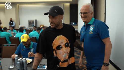 Neymar encontrou o elenco da Seleção Brasileira nos Estados Unidos