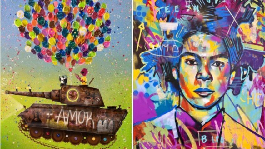 Obras "União", de Kleber Lopes, e "Basquiat", de Julian Galash / Divulgação