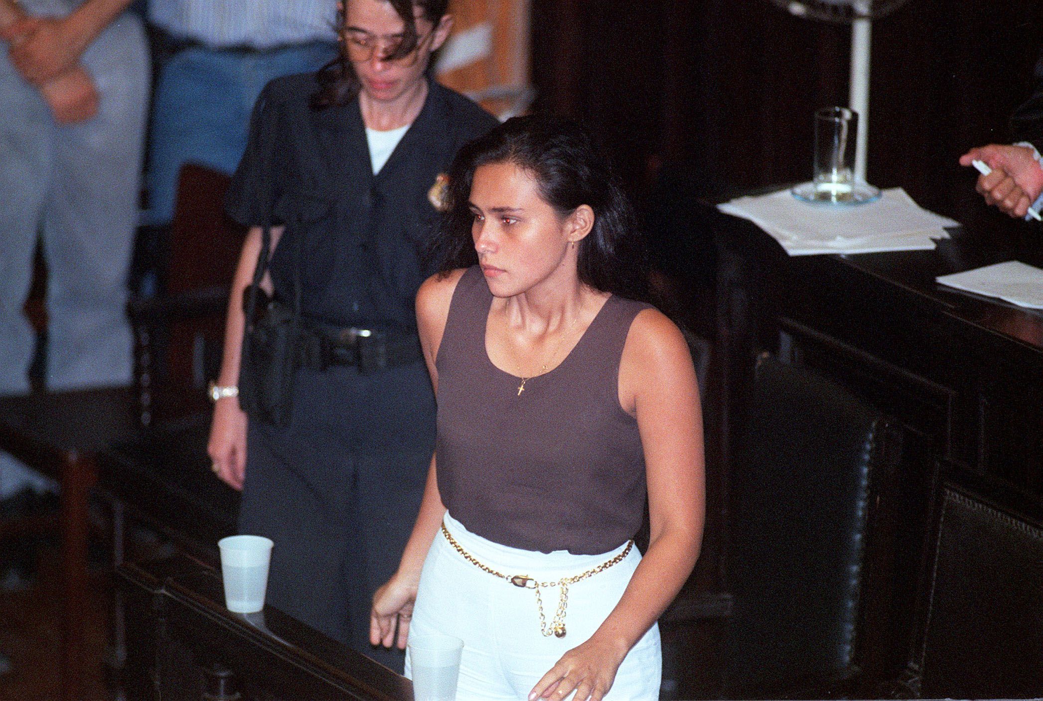 RJ, 16/05/1997. Julgamento de Paula Thomas, então esposa do ator Guilherme de Pádua, no Rio de Janeiro / TASSO MARCELO/ESTADÃO CONTEÚDO/AE/