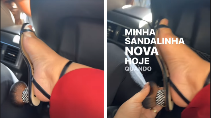 Sapato de Preta Gil em formato de pincel de maquiagem / Reprodução/ Instagram