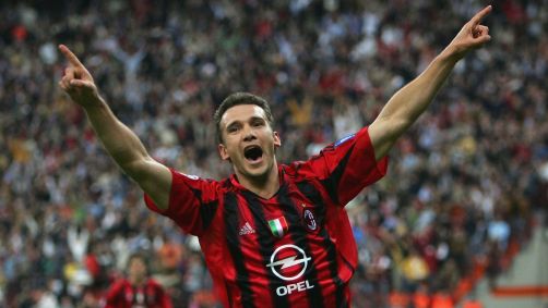 Shevchenko conquistou vários títulos pelo Milan entre o fim da década de 1990 e o começo dos anos 2000
