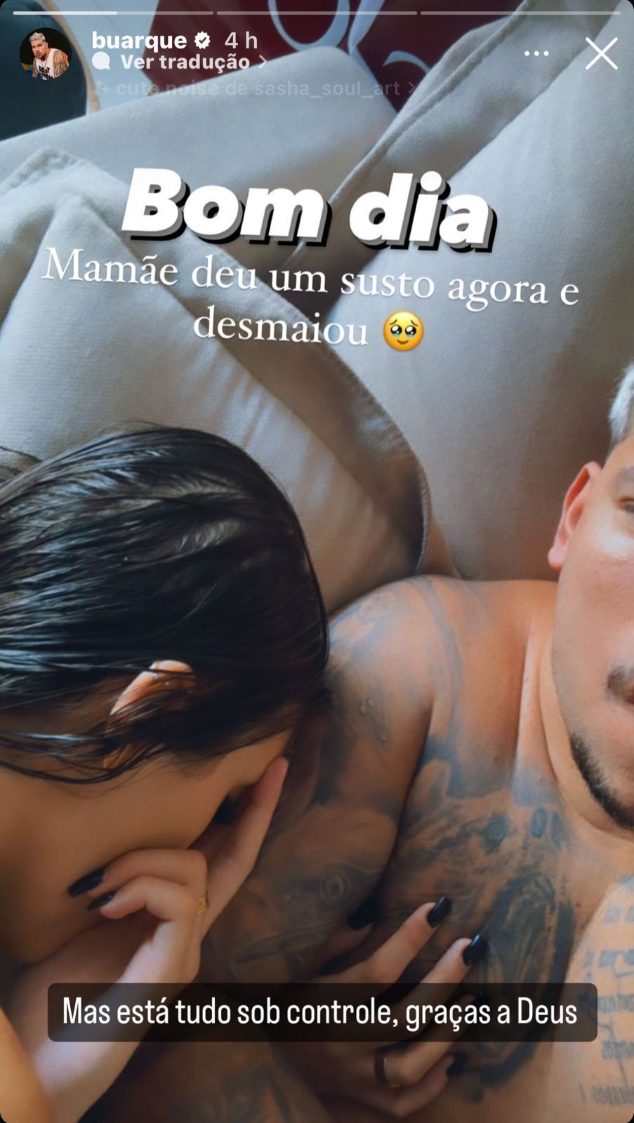 DJ Buarque contou sobre desmaio da namorada, mas tranquilizou os fãs / Reprodução/Instagram