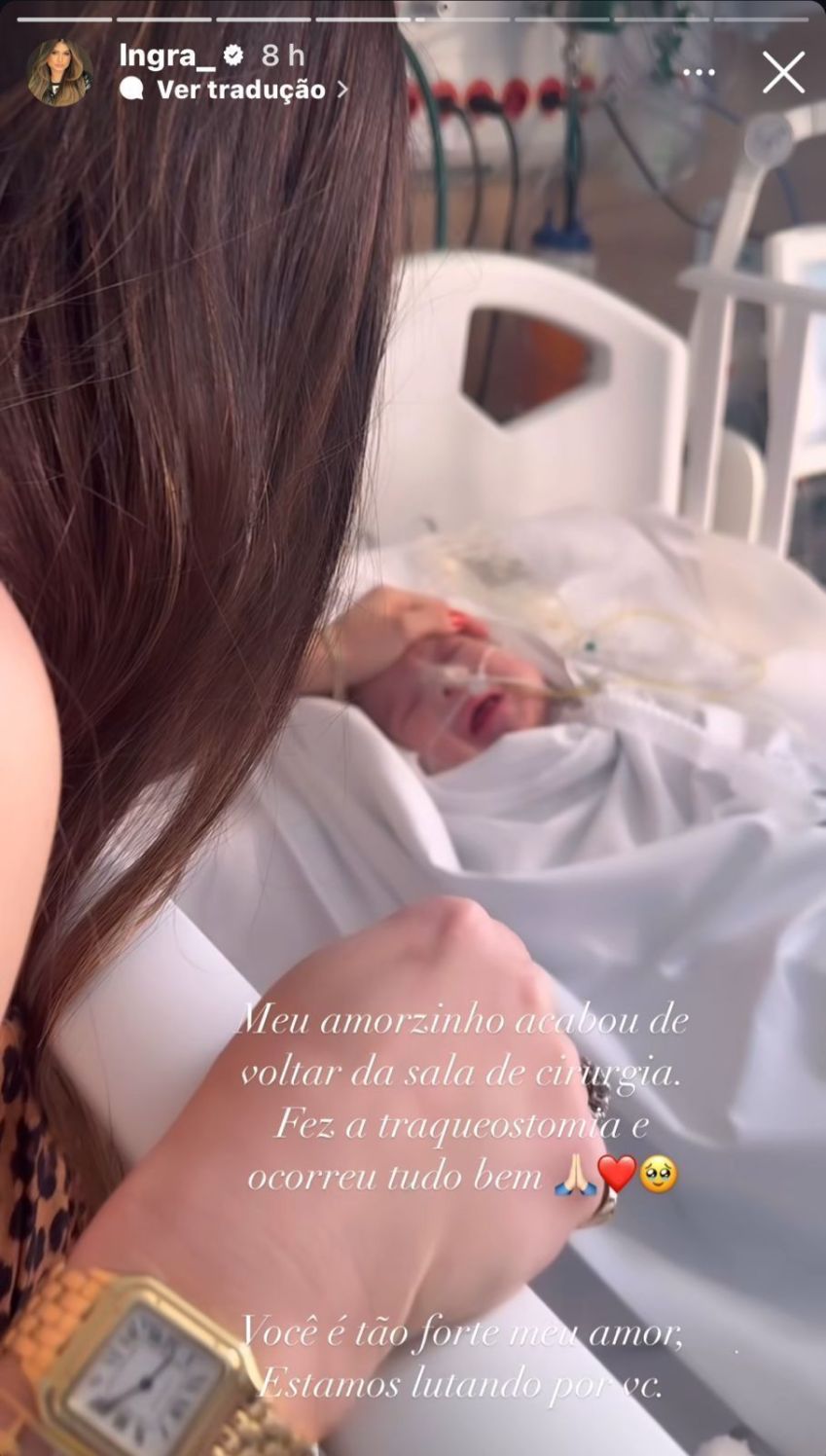 Ingra Soares está confiante que o filho possa ter alta do hospital / Foto: Instagram/Ingra Soares