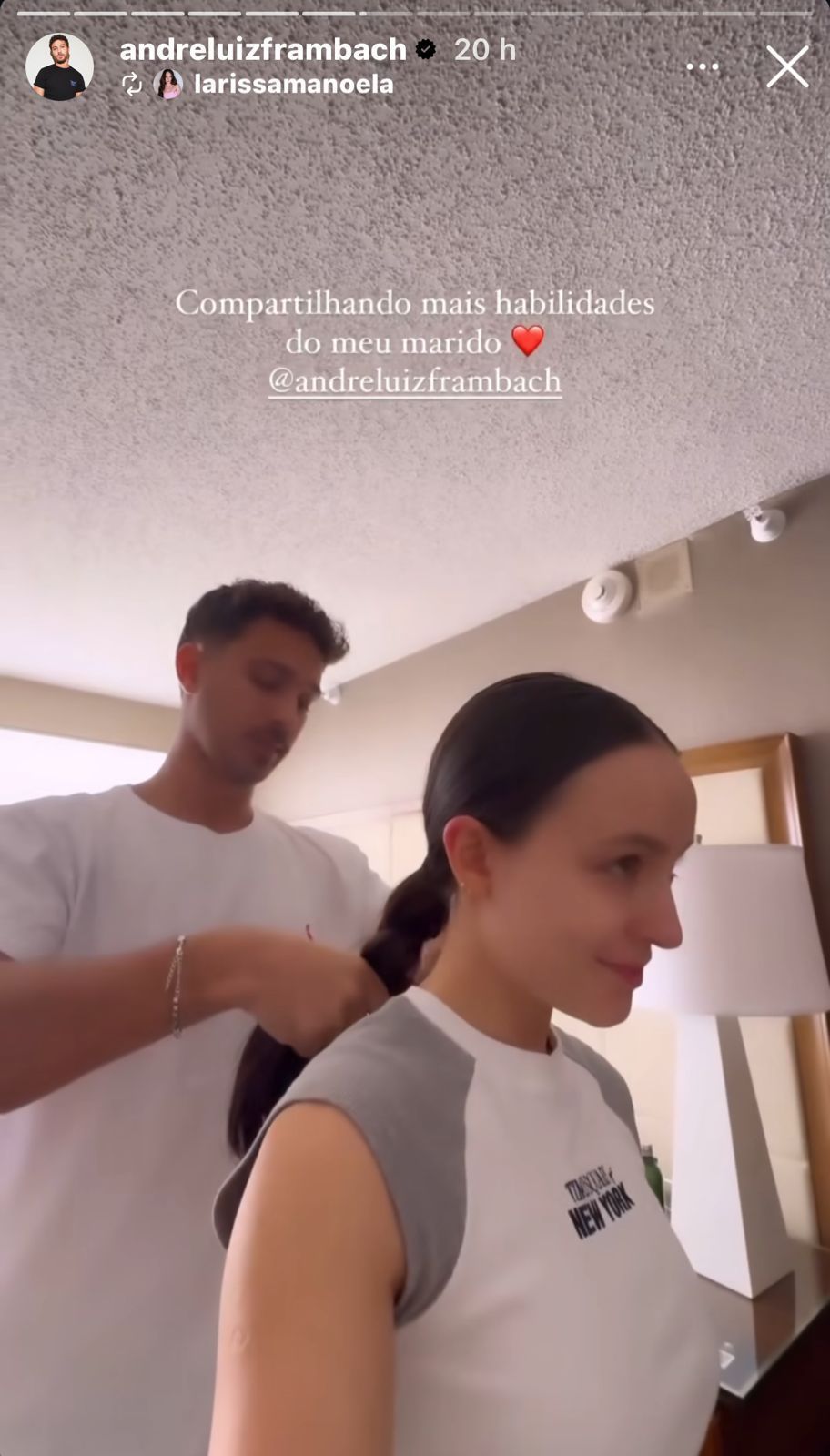 André Luiz fez tranças em Larissa Manoela antes de passeio / Instagram/Larissa Manoela