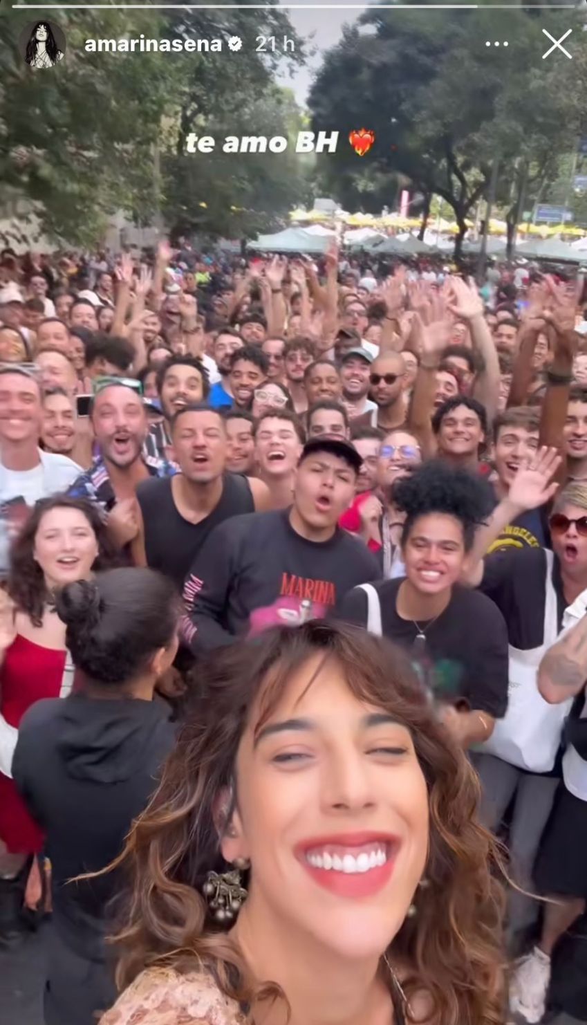 Marina Sena se declarou ao público de BH após show surpresa / Instagram