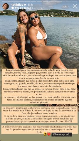 Declaração aconteceu após Lauana confirmar romance / Instagram/Tati Dias