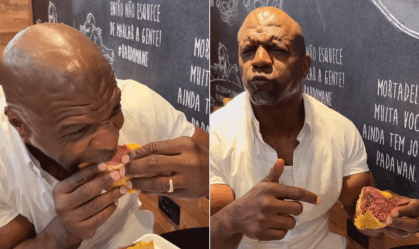 Terry Crews posta vídeo com sanduíche de mortadela em SP: "Mundialmente famoso"