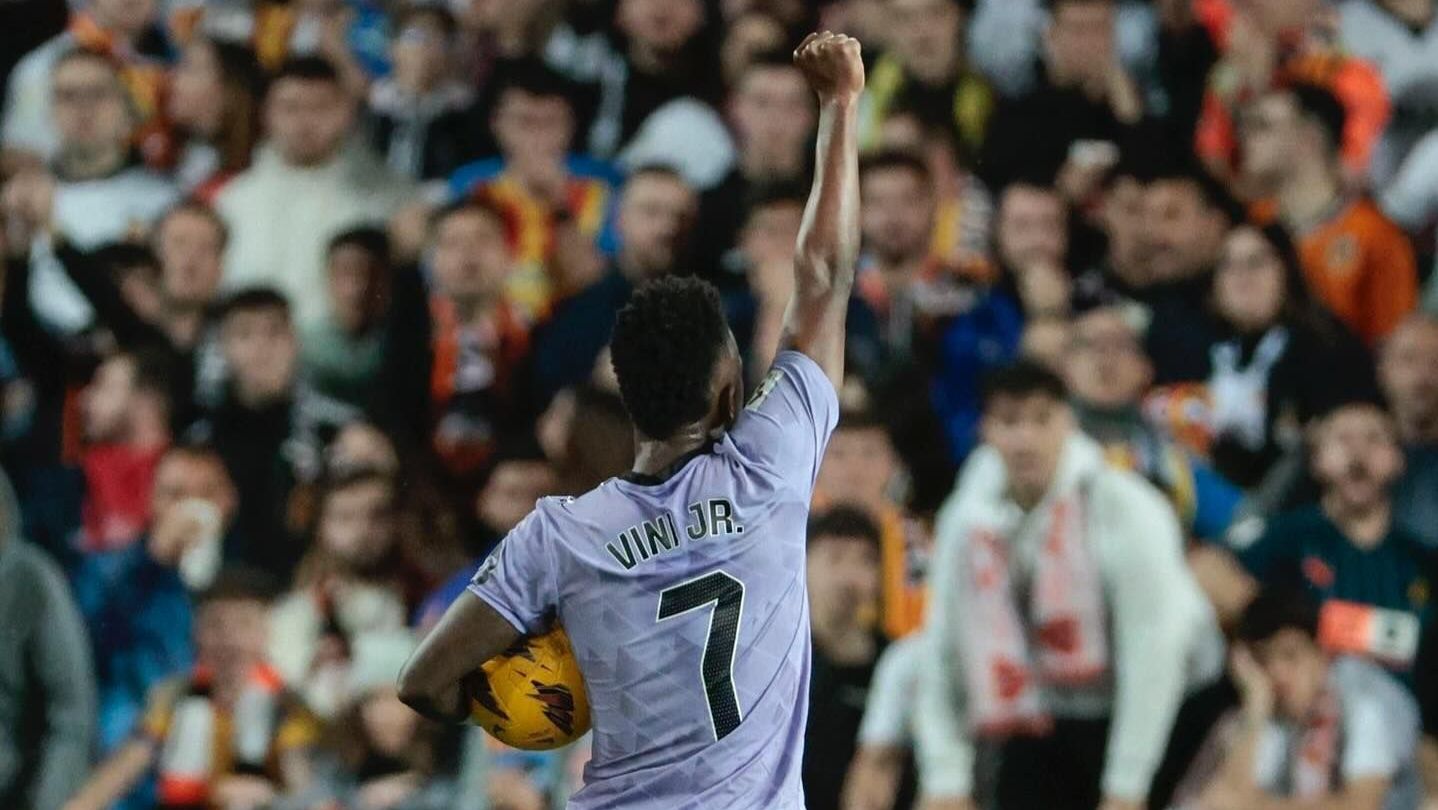 Vinicius Júnior no jogo contra o Valencia em março deste ano