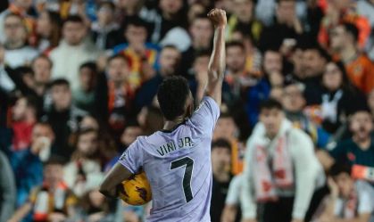 Vinicius Júnior no jogo contra o Valencia em março deste ano