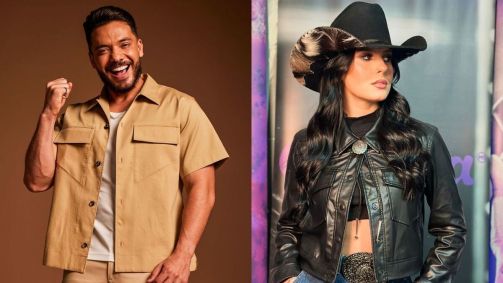 Montagem com fotos de Wesley Safadão e Ana Castela