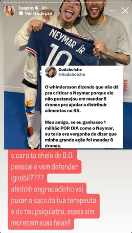 Whindersson Nunes defendeu Neymar por doações ao RS / Reprodução/Instagram