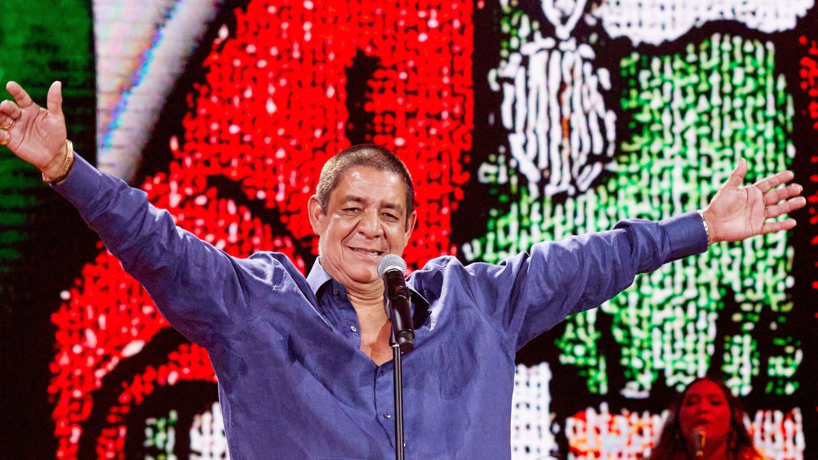 Zeca Pagodinho na gravação do show que comemora seus 40 anos de carreira