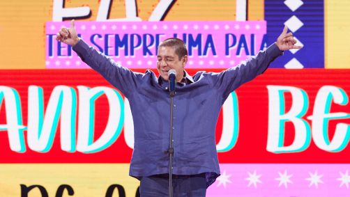 Zeca Pagodinho na gravação do show que comemora seus 40 anos de carreira