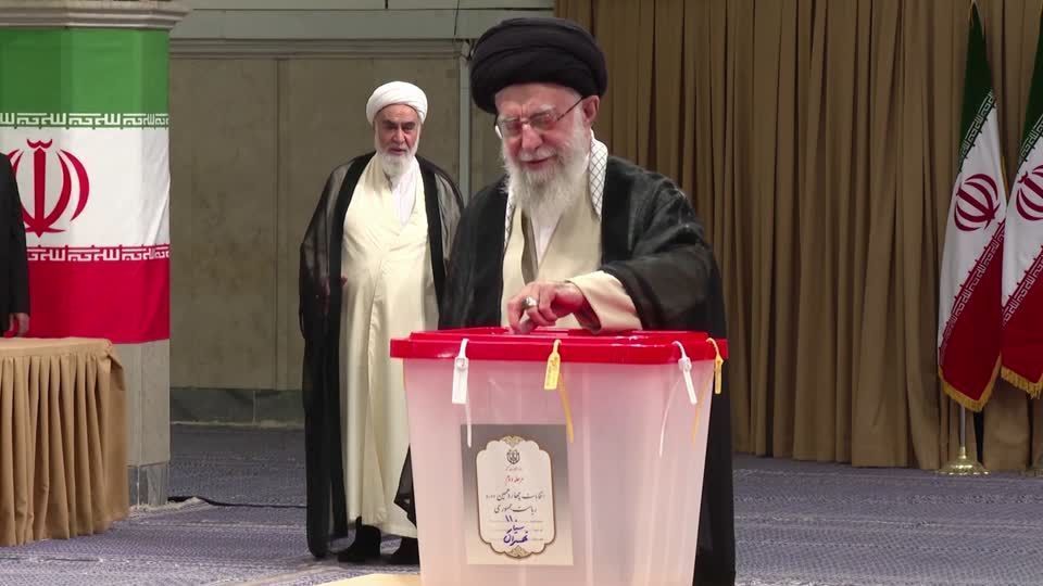 Iran's supreme leader casts his vote in run-off presidential election