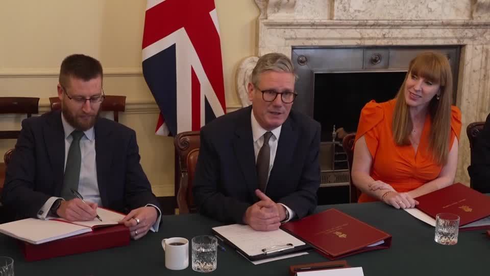 Britain's new Labour cabinet meet at Downing Street