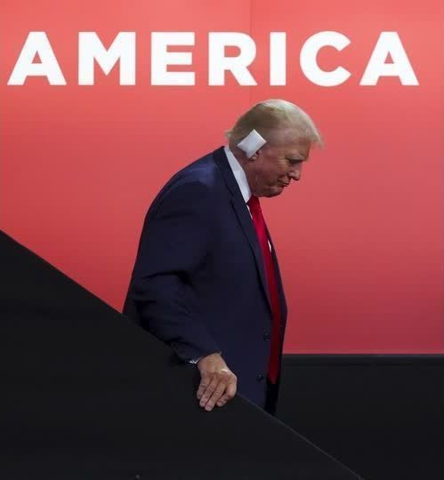 More photographs show Trump wearing bandage on ear at Republican National Convention