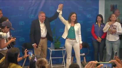 Edmundo González, candidato opositor da Venezuela, e Maria Corina Machado, líder da oposição no país