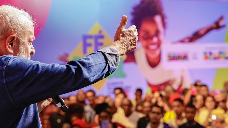 Presidente da República, Luiz Inácio Lula da Silva, durante cerimônia de anúncios de investimentos do Governo Federal para o estado da Bahia, na Arena Fonte Nova. Salvador