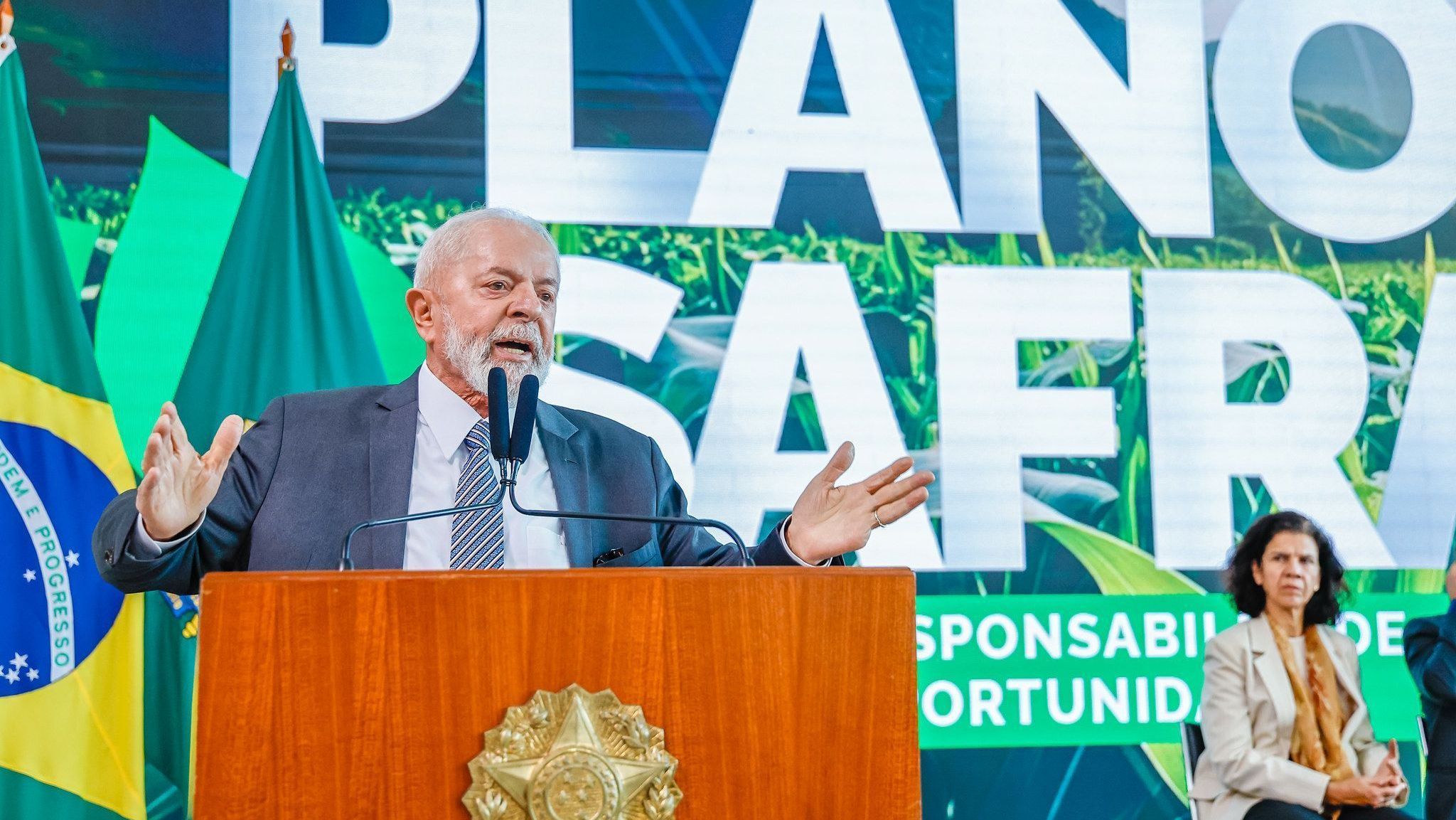 Presidente da República, Luiz Inácio Lula da Silva, durante o lançamento do Plano Safra 2024/2025