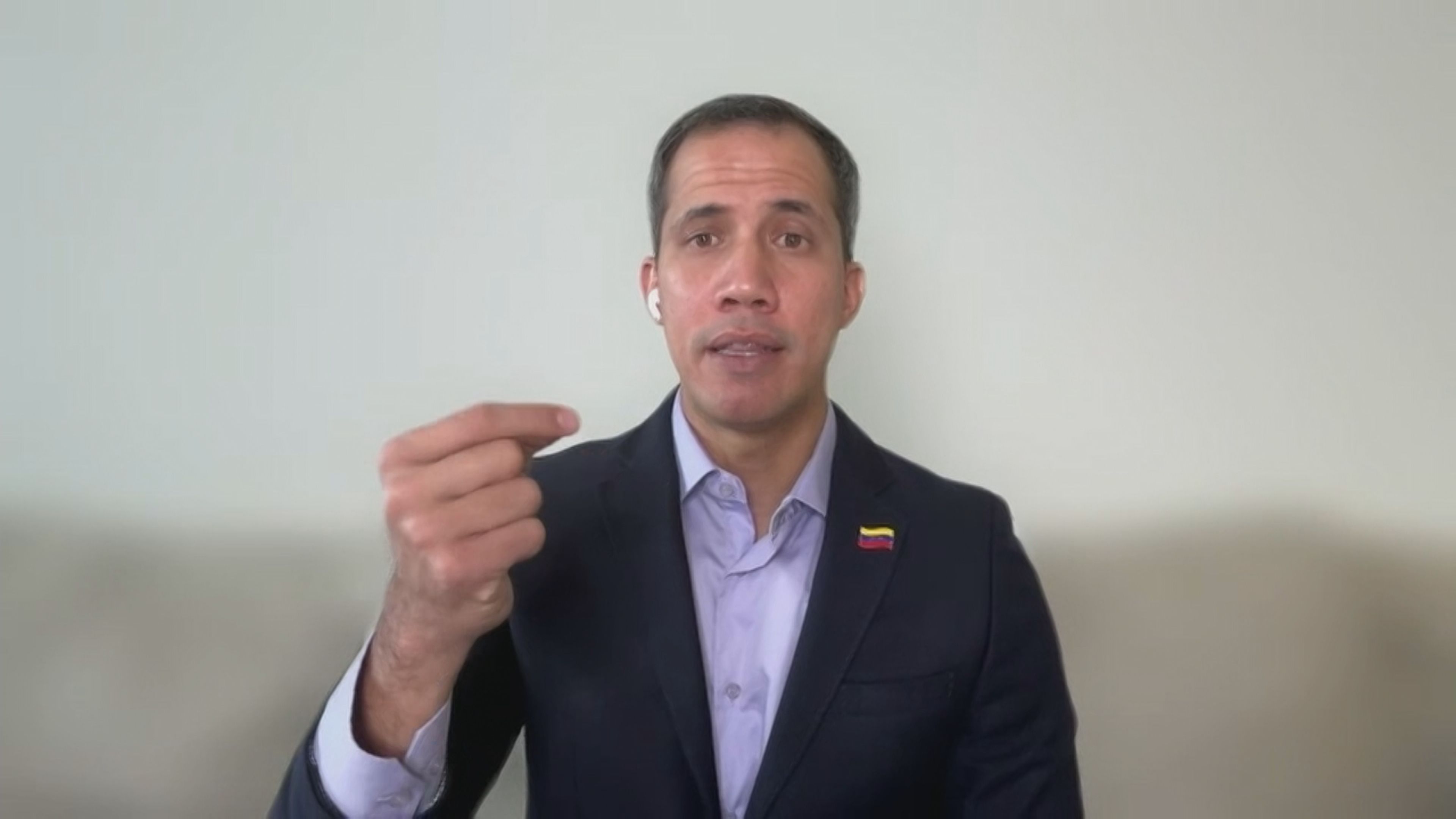 Juan Guaidó, líder oposicionista na Venezuela, em entrevista à CNN