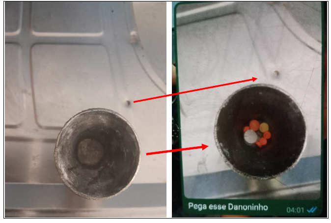 Policiais encontram recipiente vazio / Reprodução