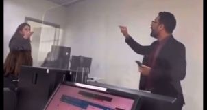 Discussão entre juíza e advogado durante audiência em fórum de Diadema (SP)