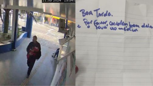 Mãe abandona bebê com bilhete em hospital de SP