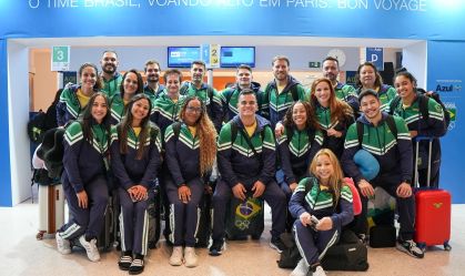 Delegação brasileira da ginástica embarca para Paris 2024